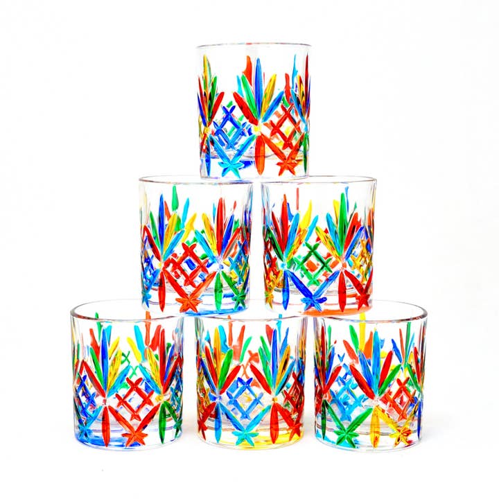 Vasos de chupito de cristal italiano, juego de 6, Melodia, fabricados en Italia para venta al por mayor de Via Graceffo