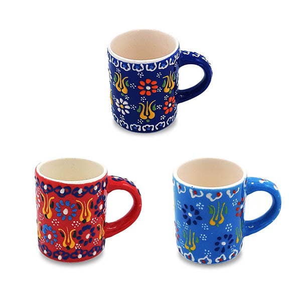 Sortiment Mini-Keramikbecher Dantel Handgefertigt für den Großhandel von JUMI