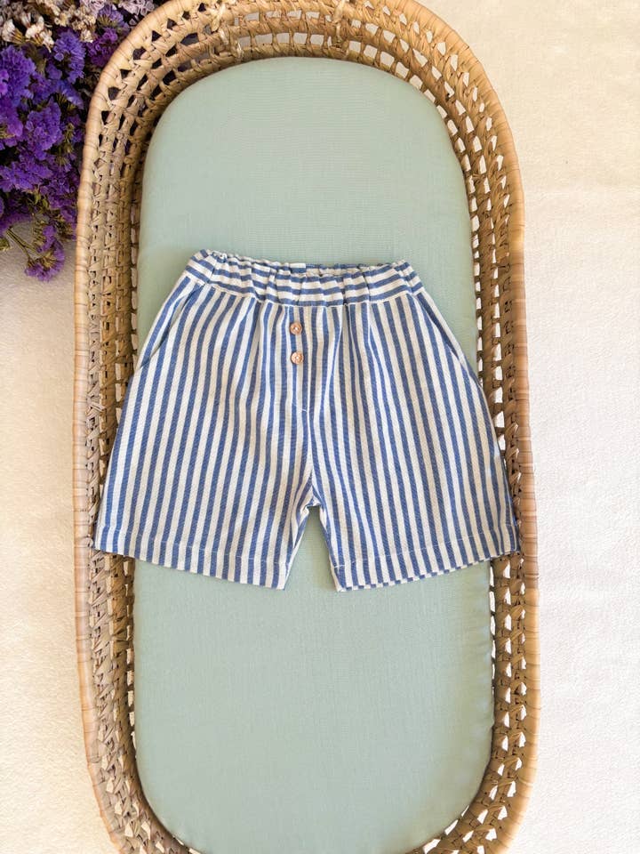 Maria Jasmim Baby & Child - Wholesale Shorts - Kids - Blue Stripe Shorts