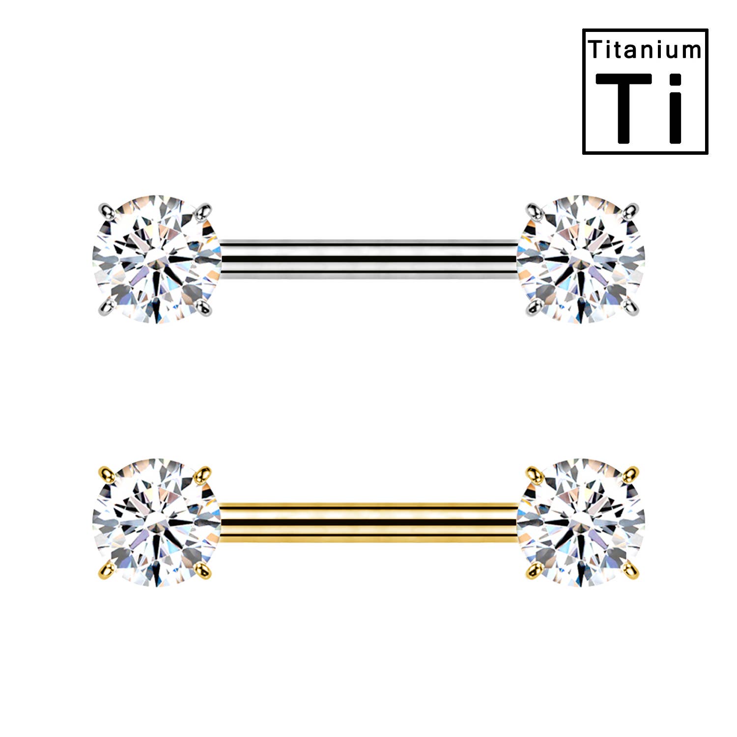 Awaken - Wholesale Single Earring - Nipple Piercing Barbell with Zircon PWL-0103
