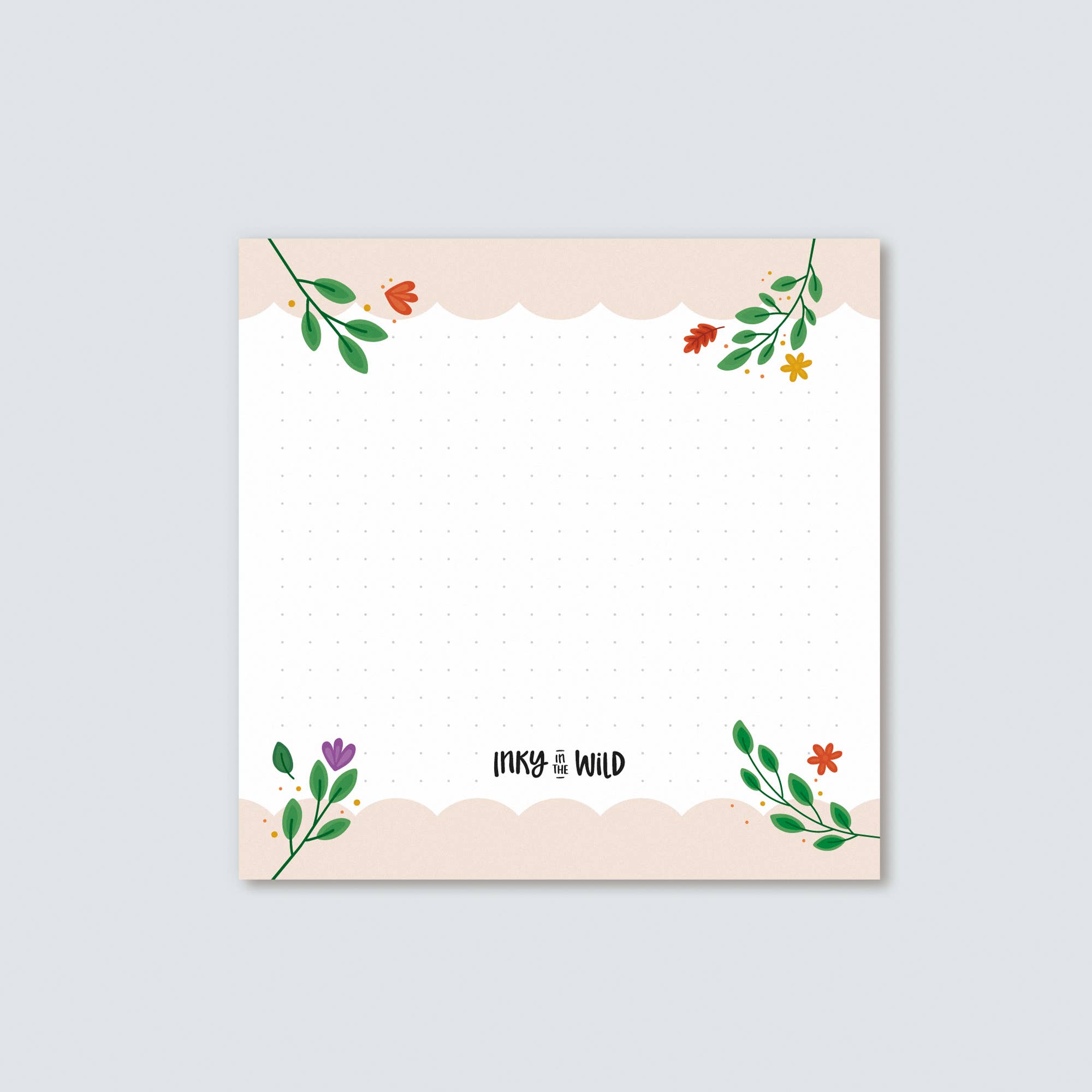 Inky in the Wild - Wholesale Notepad - Floral Woodland Memo Pad (98mmx98mm)1