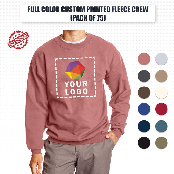 Custom Printed Crewneck With Full Color Print (Pack of 75) for wholesale by TSS Printing