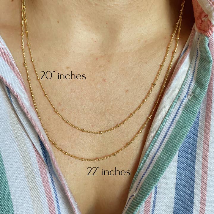 GoldFi - Wholesale Link & Chain Necklace - 18k Gold Filled 1mm Satellite Chain Available in 16", 18", 2