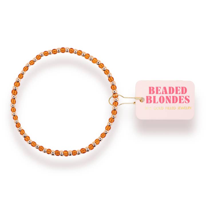 Brændt Orange Demi Armbånd for engroshandel hos Beaded Blondes