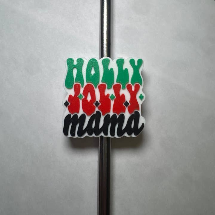 Sweet Rosewood Boutique - Wholesale Drinking Straw - Holly Jolly Mama Straw Topper1