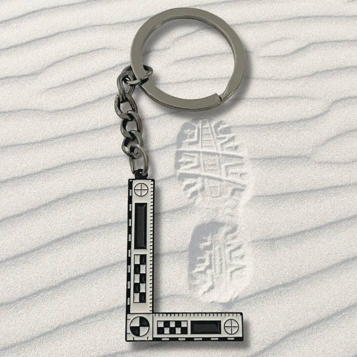 Retsmedicinsk lineal, lineær skala emalje nøglering, ægte kriminalitet for engroshandel hos Pincodes