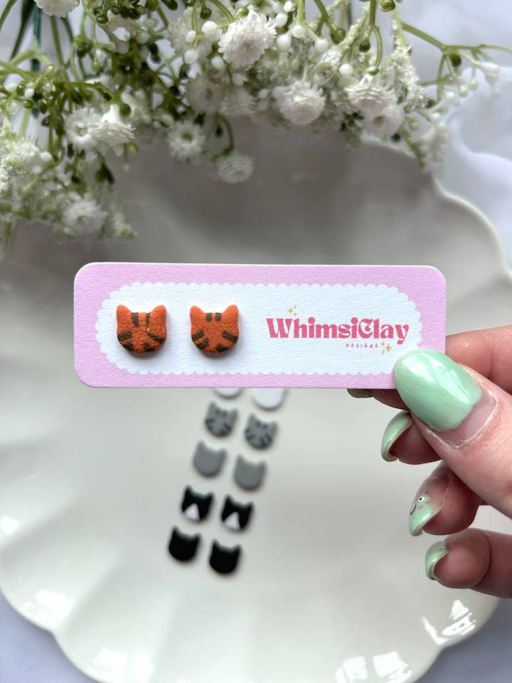 Cat Stud Earrings for wholesale by Whimsically Designs