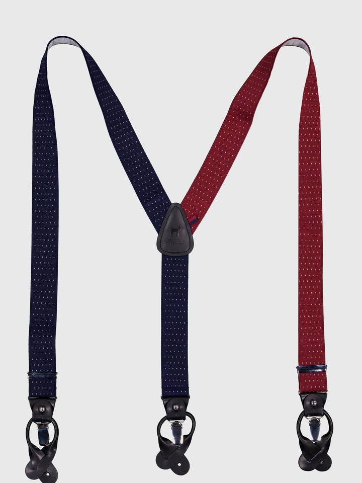 Marine and Bordeaux suspenders for wholesale by williot