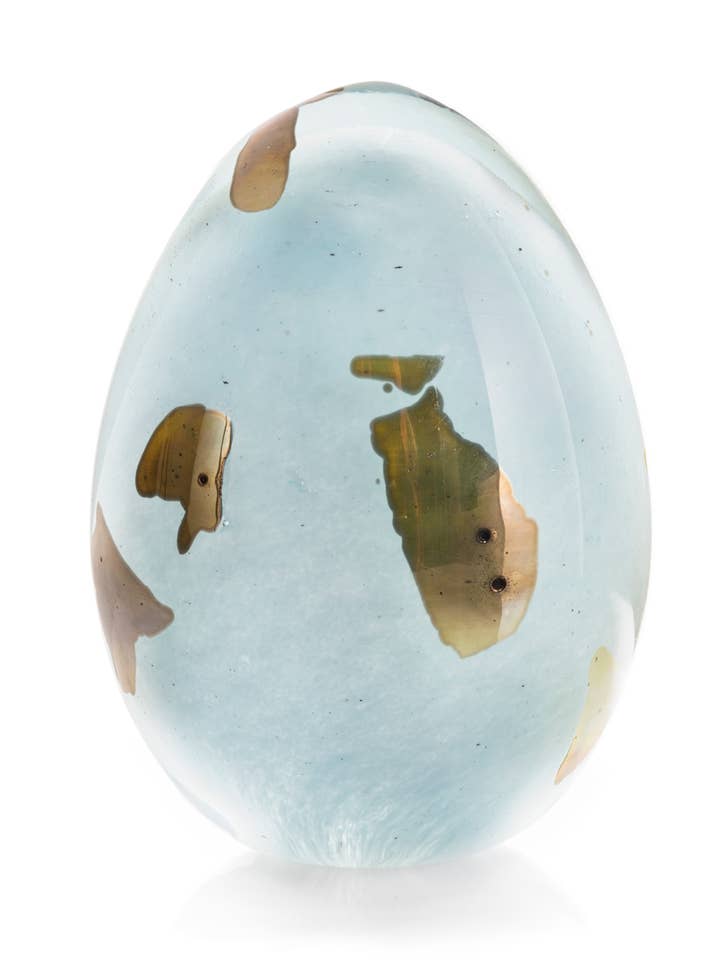 Lyseblåt guldæg for engroshandel hos Nynne Rosenvinge