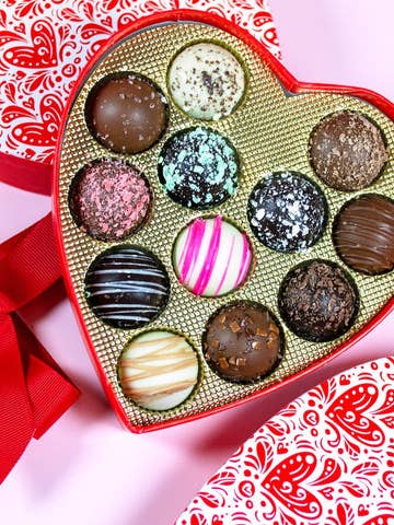 2 Dozen Valentine's Day Heart Truffles - 24 Chocolates for wholesale by Sugar Plum Chocolates