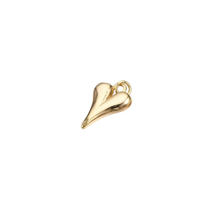 Micro Gold Puff Heart Charm for wholesale by The Charm Bar Company