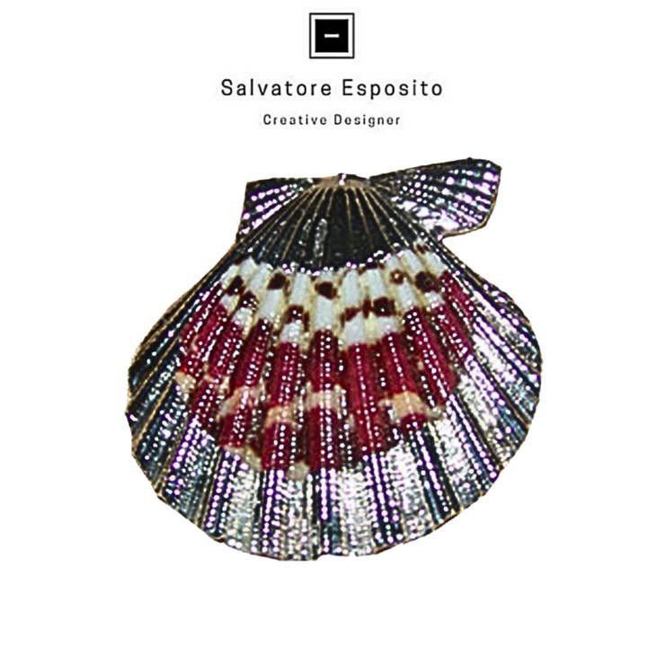 Cod.1712 Natürliche Pecten phallium in Silber für den Großhandel von I Gioielli del Mare di Salvatore Esposito