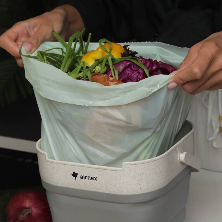 AIRNEX – wholesale Rubbish can/Rubbish bin – Compostable Trash Bags 1.6 Gal - Roll of 50 Compost Bin Bags