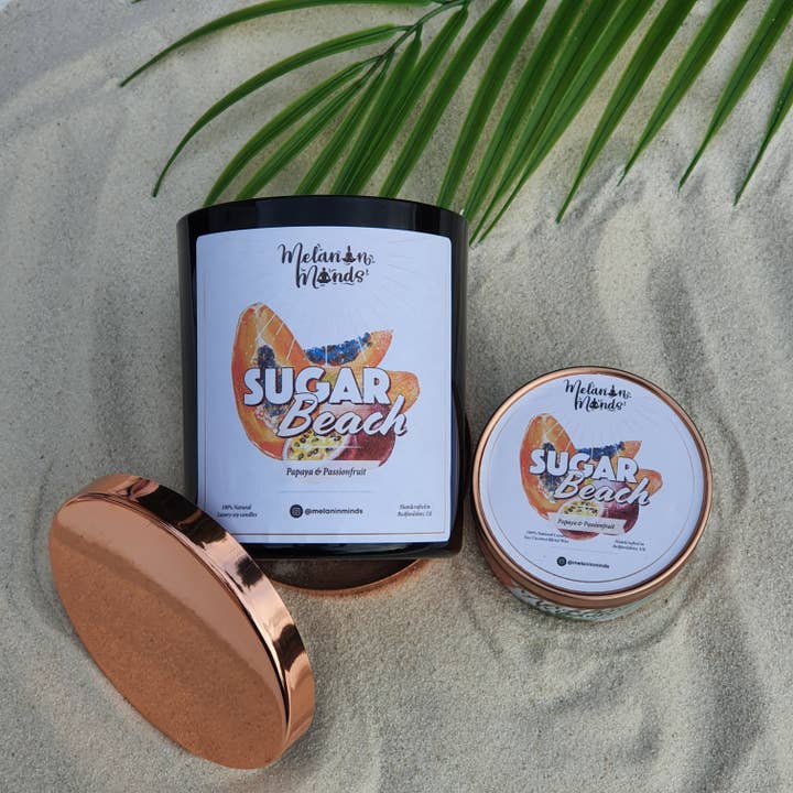 Sugar Beach | Papaya & Passionfruit Candle for wholesale by Melanin Minds