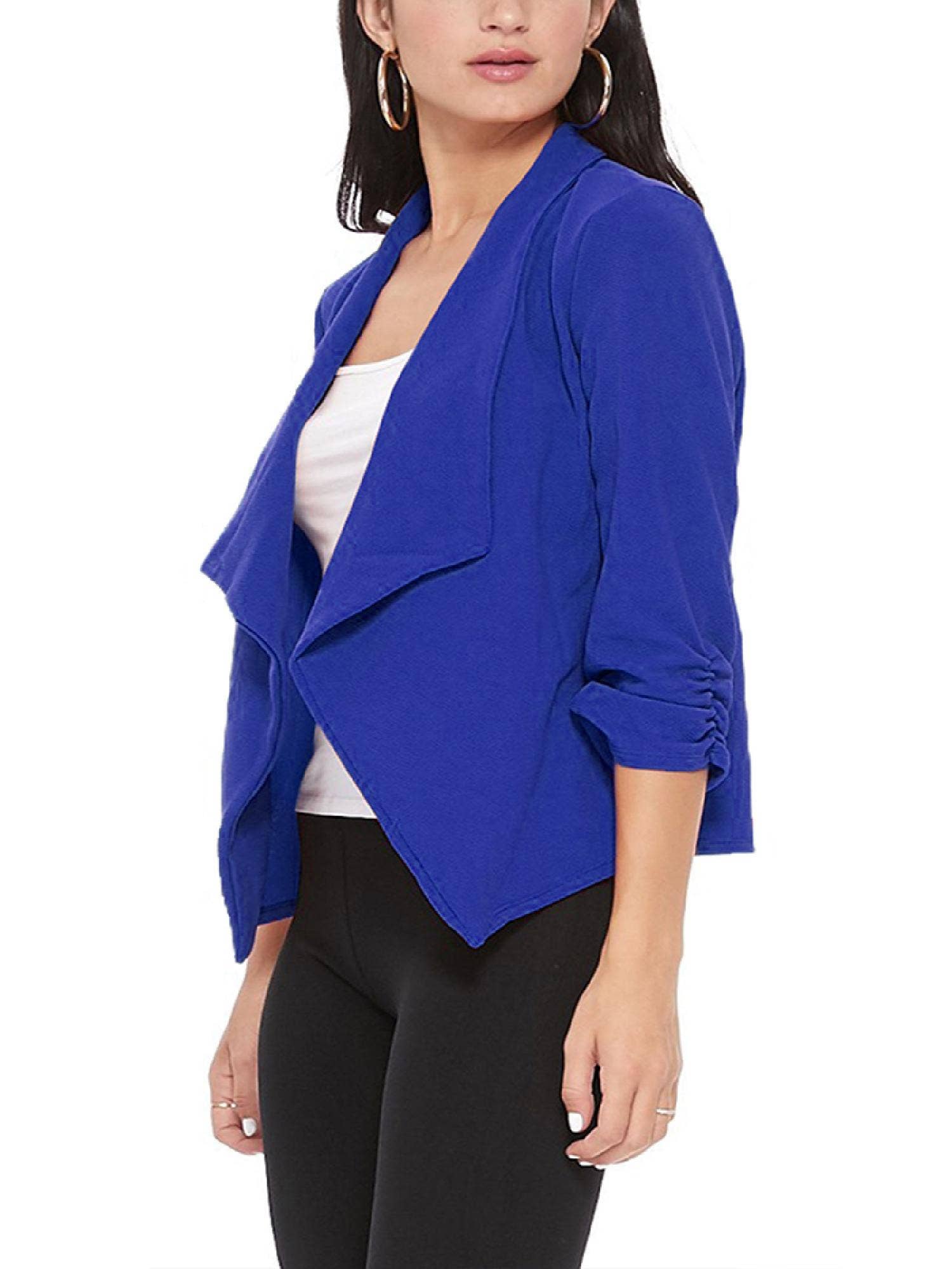 MOA COLLECTION - Wholesale Blazer - Women's - Casual Open Front Draped Solid Blazer Jacket69