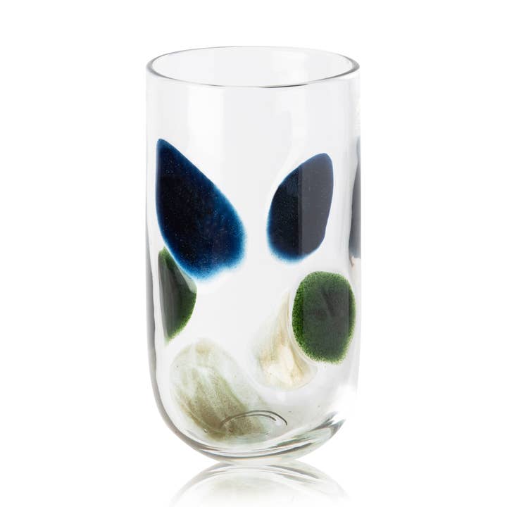 Gleam Spots Glass Vase - 8.5" Tall, Handblown for wholesale by The Blue Heron