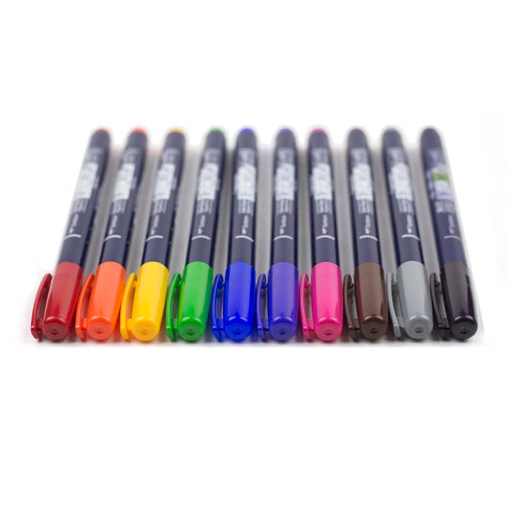Tombow - Wholesale Pen - Fudenosuke Colors Calligraphy Brush Pens - 10-Pack3