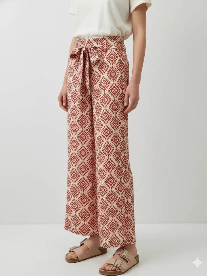 Bukser med solprint og elastik i taljen, str. 36-42 for engroshandel hos Mimi & Gogo