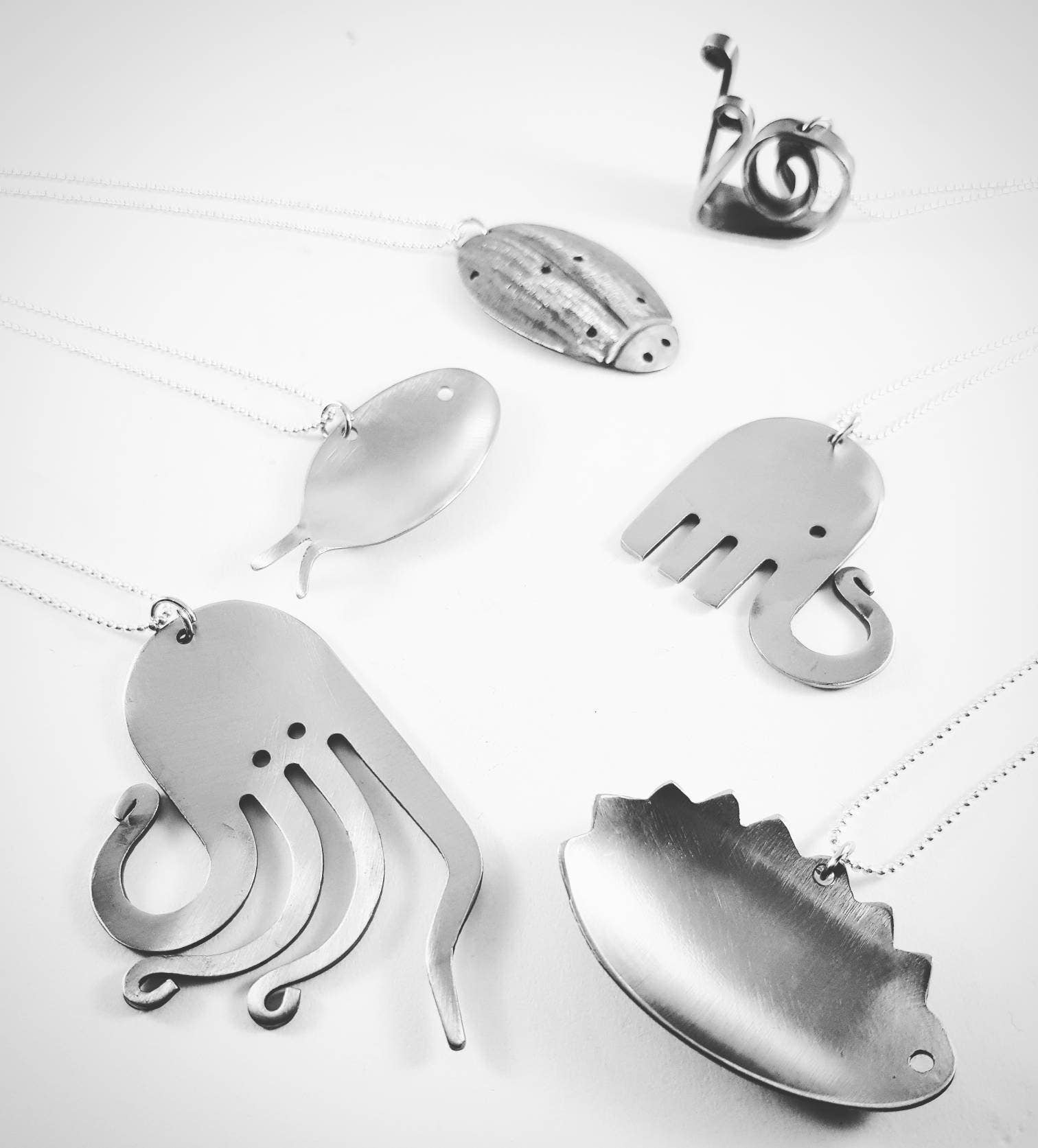 Gleamlety - Vendita all'ingrosso Collana con ciondolo/pendaglio - Collana Cucchiaio Pesce gioielli posate3