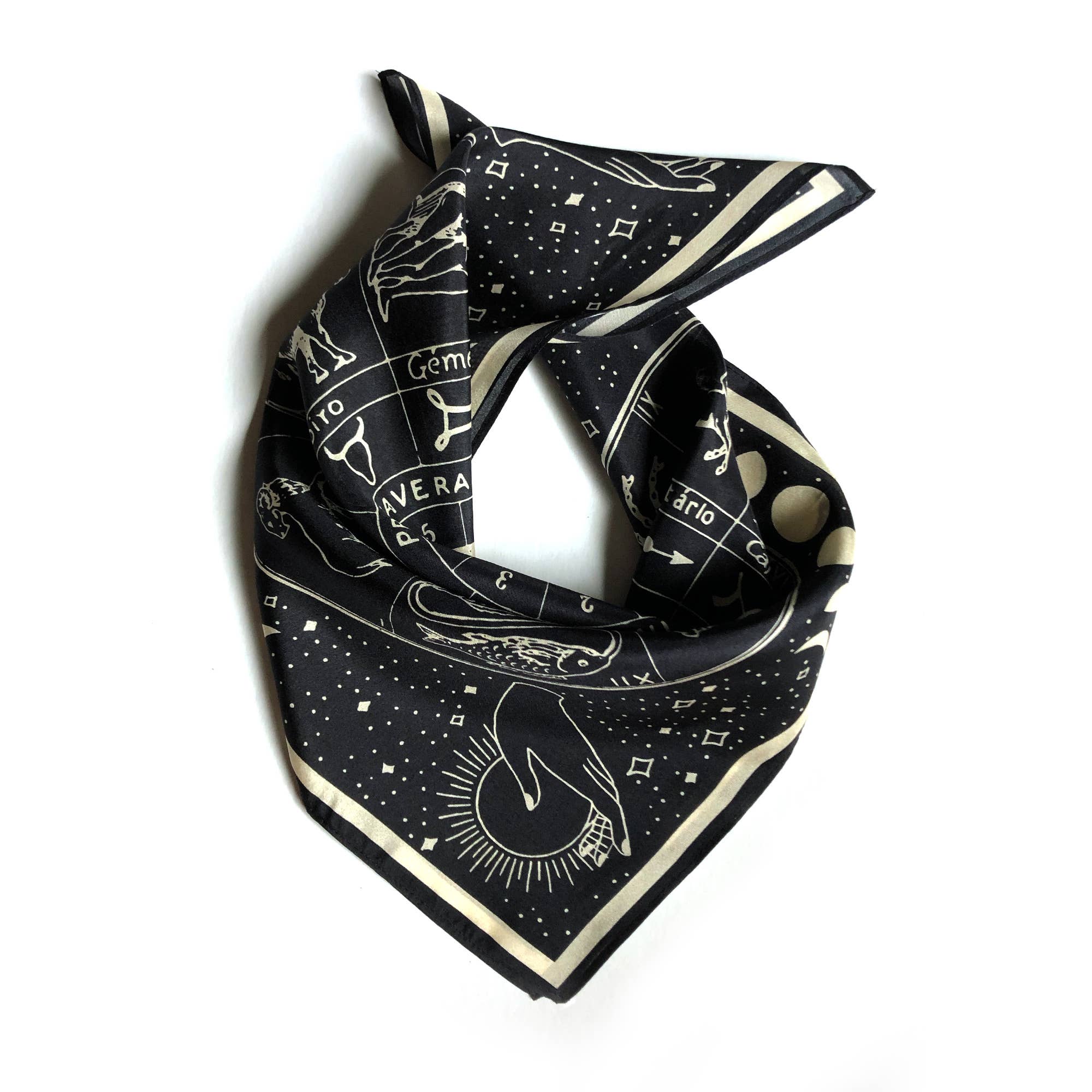Curious Prints - Wholesale Scarf - Women's - 100% Silk Scarf Zodiac Signs Astrology Bandana Tapestry5