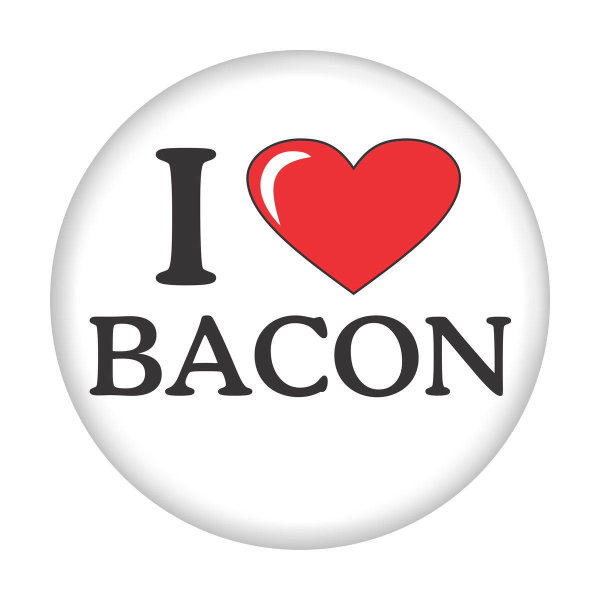 Square Deal Recordings & Supplies – wholesale Lapel pin/button – Pin-on Button - 1.25 Inch - "I [Love] Bacon"0