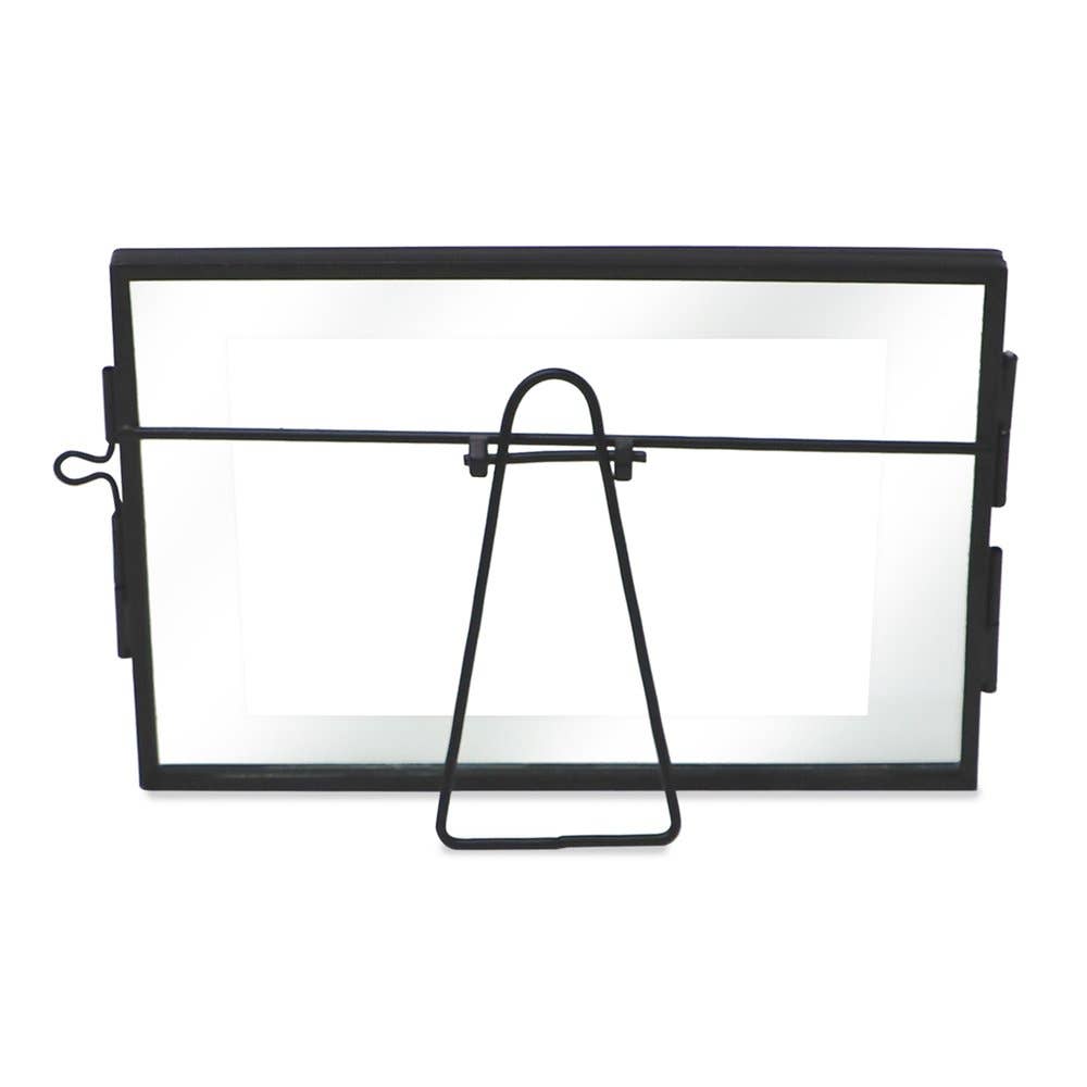 Black Isaac Jacobs Modern Style Metal Floating Desk Photo Frame for wholesale on Faire10