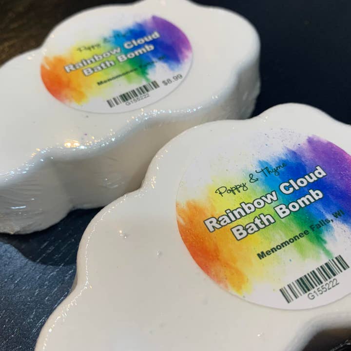 Poppy & Thyme - Wholesale Bath Bomb/Fizz - Color Changing Rainbow Cloud Bath Bomb