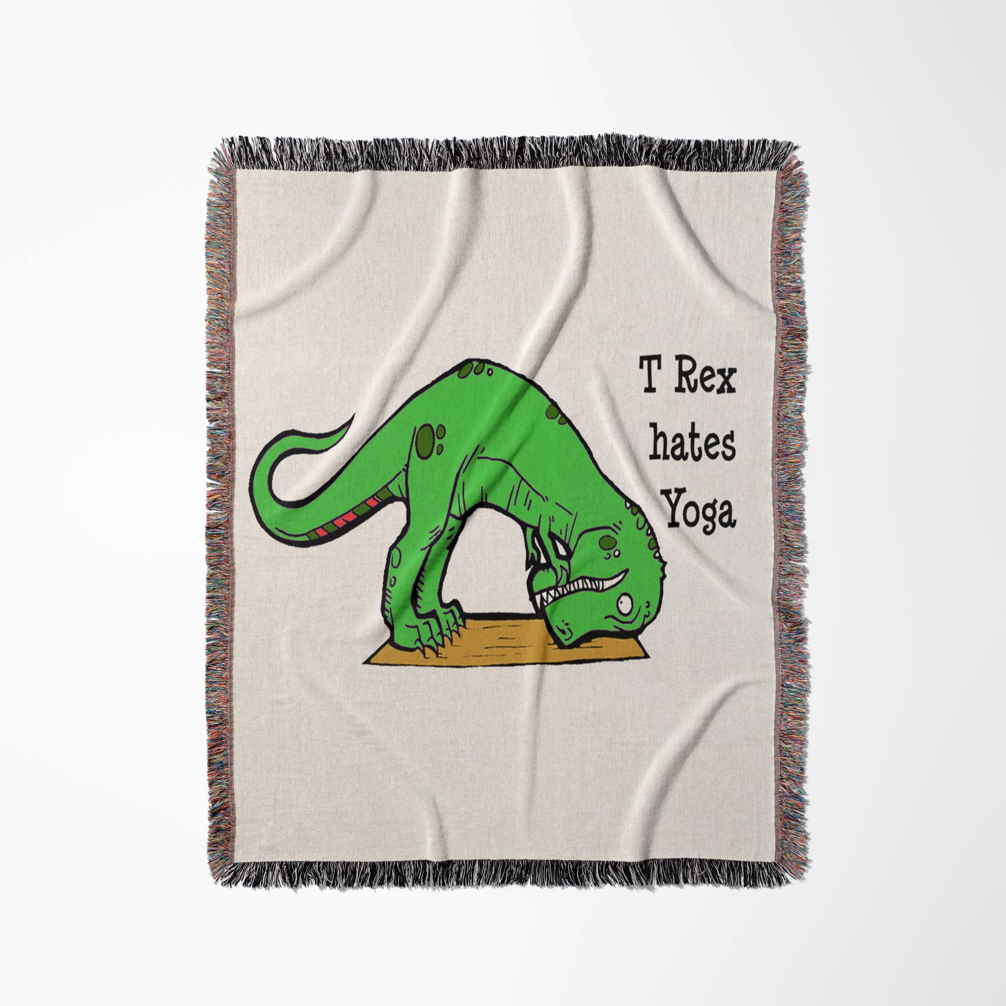 3dRose - Wholesale Throw Blanket - 3dRose, T Rex hates yoga,, Blanket