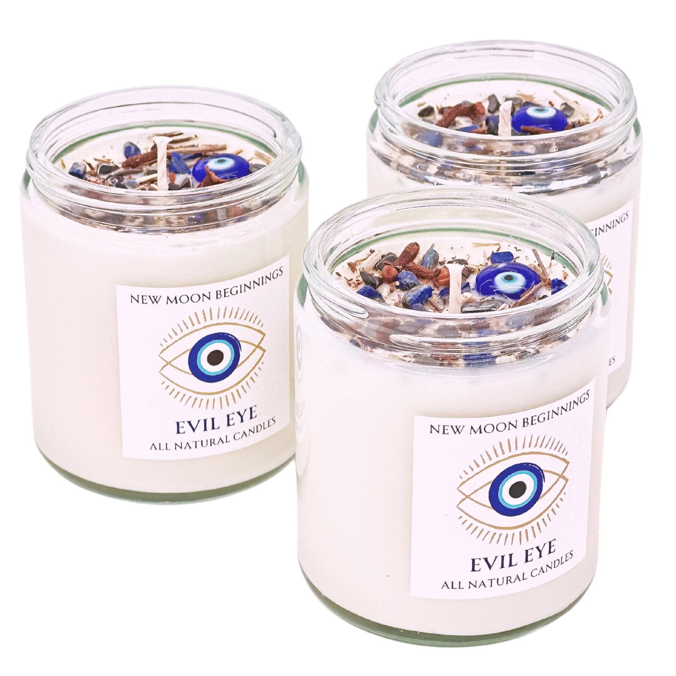 New Moon Beginnings - Wholesale Jar/Filled Candle - Evil Eye Protection Candle by New Moon Beginnings2