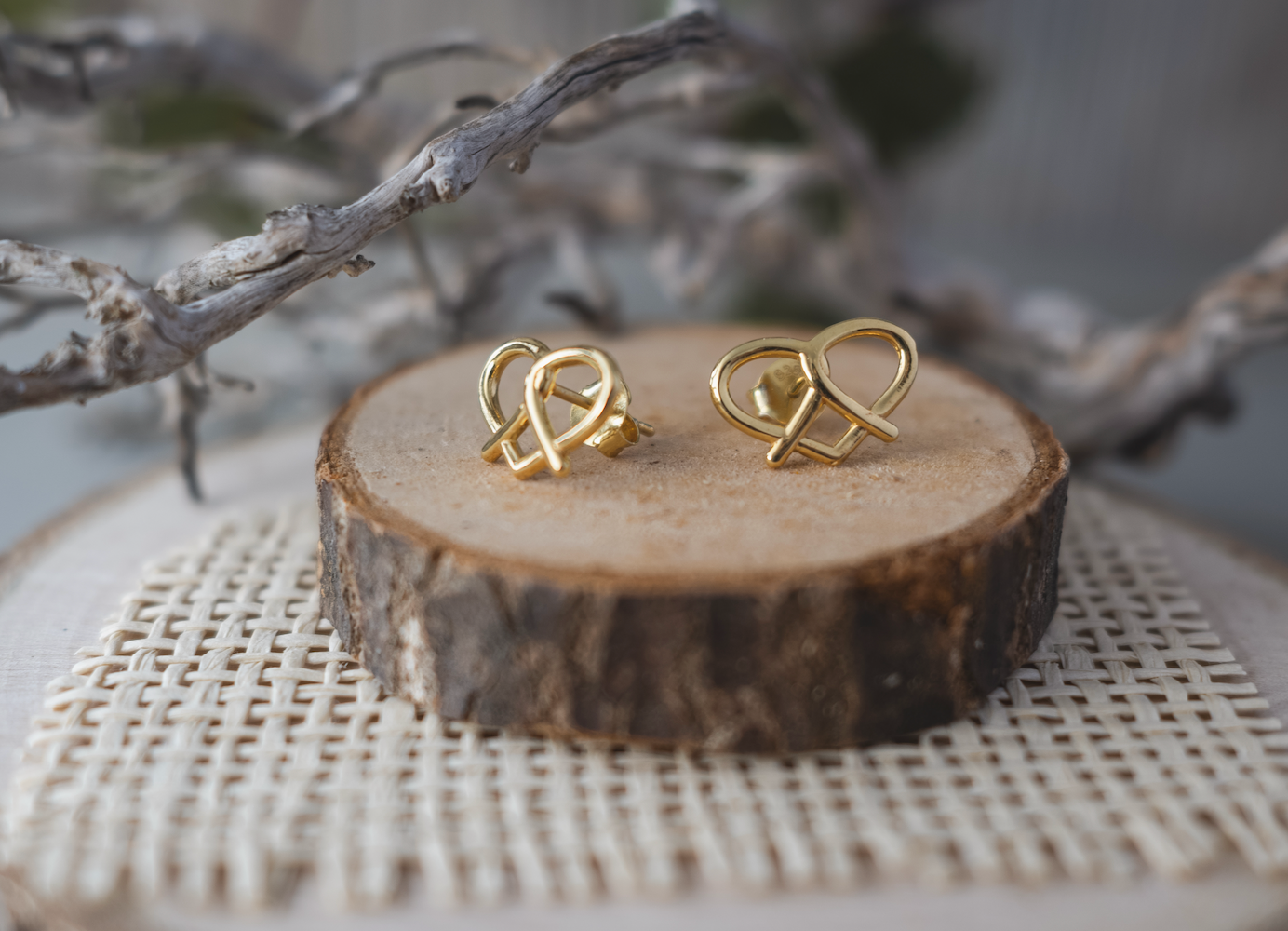 Woidladl - Wholesale Stud/Post Earrings - Heart Pretzel Earrings3