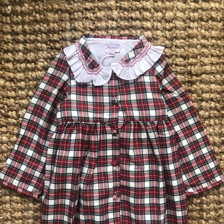 Chloé, Red Tartan Dress for wholesale by Kidiwi handmade