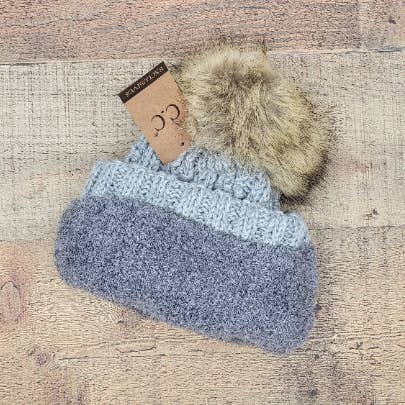 Treasure Bank - Wholesale Beanie - Women's - C.C Thick Cable Knit Beanie for Adults w/ Faux Fur Pom6