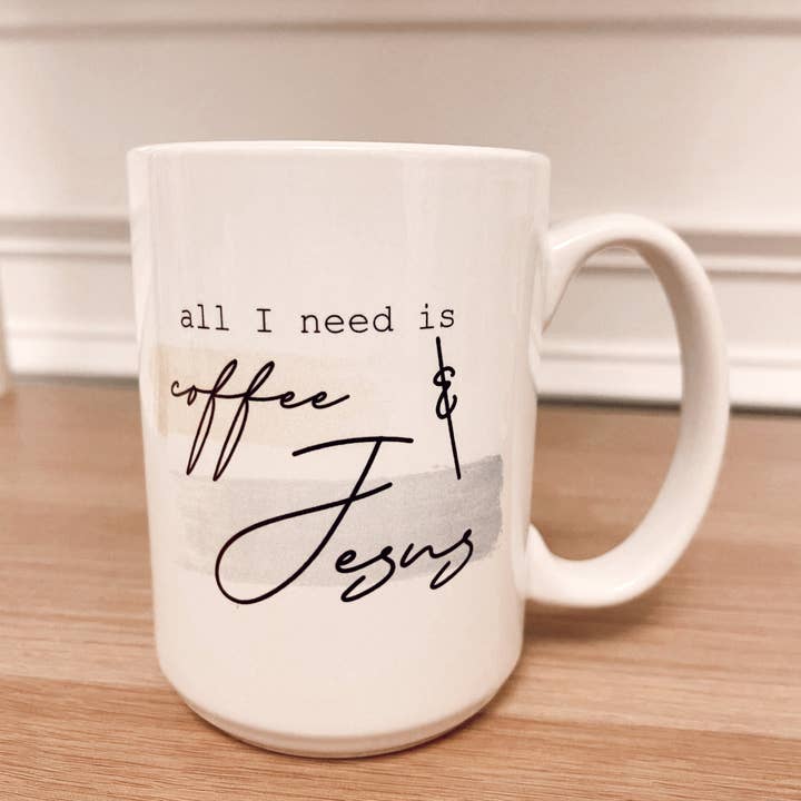 Honey Soul LLC - Wholesale Coffee mug - Coffee & Jesus 15 oz. Coffee Mug0