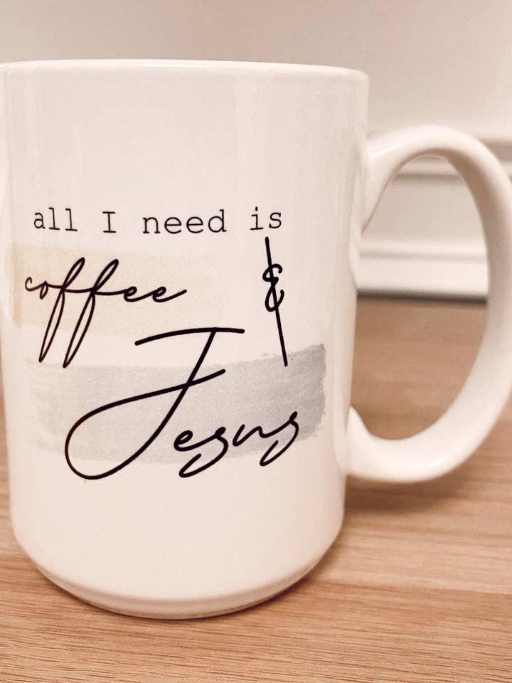 Tasse à café Coffee & Jesus 15 oz pour la vente par Honey Soul LLC