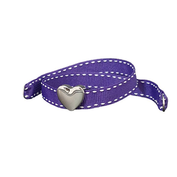 Smartever Srl - Wholesale Charm/Dangle Bracelet - PURPLE PALLADIUM HEART BRACELET