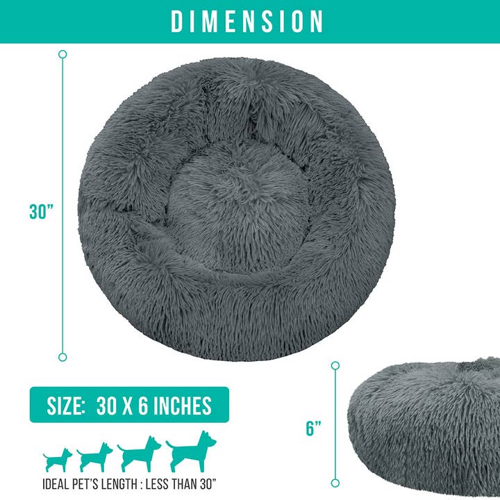 PetAmi - Wholesale Pet bed – Cat/dog - Fluffy Calming Donut Pet Bed15
