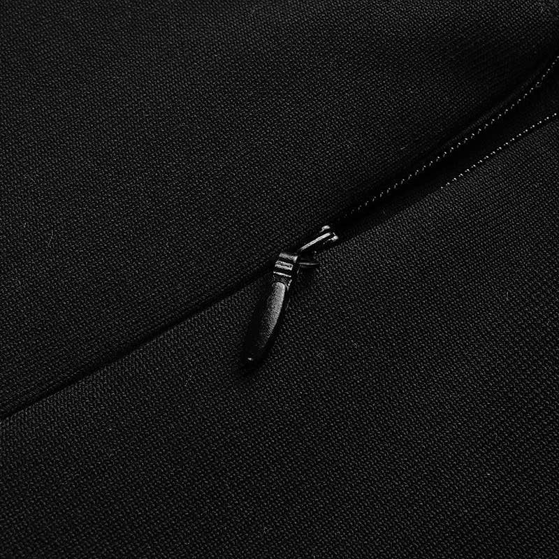 Nero Vestito da sera elegante scollato sulla schiena con fiocco e maniche a sbuffo in vendita all'ingrosso su Faire7