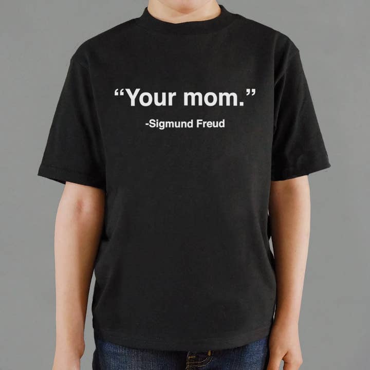 Black Your Mom, Sigmund Freud Kids' T-Shirt for wholesale on Faire