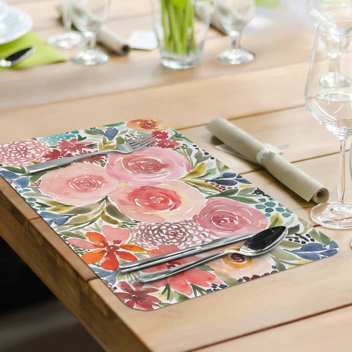 CounterArt/Highland Home/Thirstystone – Individuais por atacado – Placemat de plástico flexível reversível de fácil manutenção5