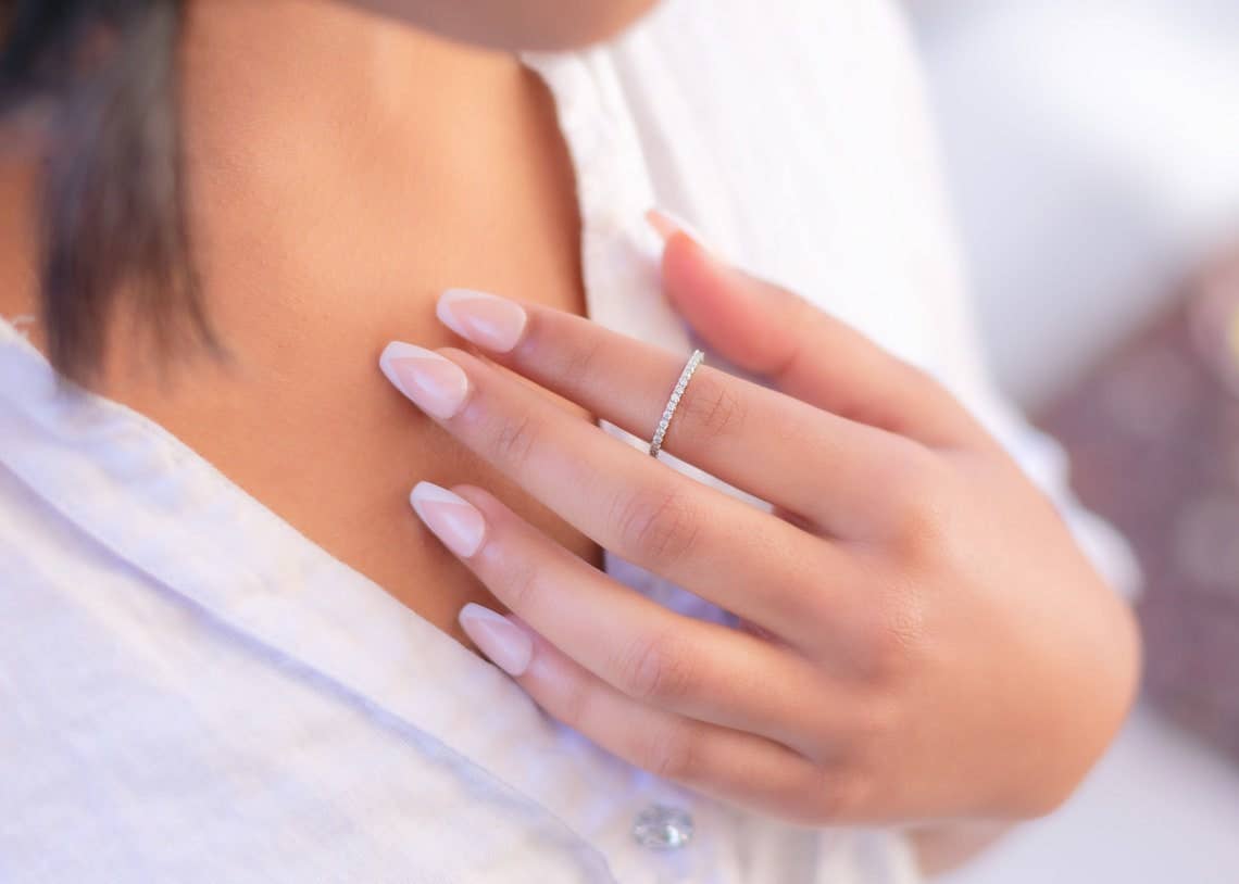 Senoval Jewelry Co. - Wholesale Multi-Stone Ring - Moissanite Halo Eternity Band7