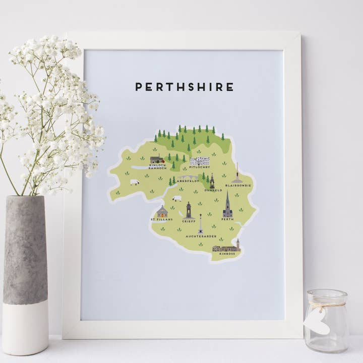Perthshire Map for wholesale by Pepper Pot Studios