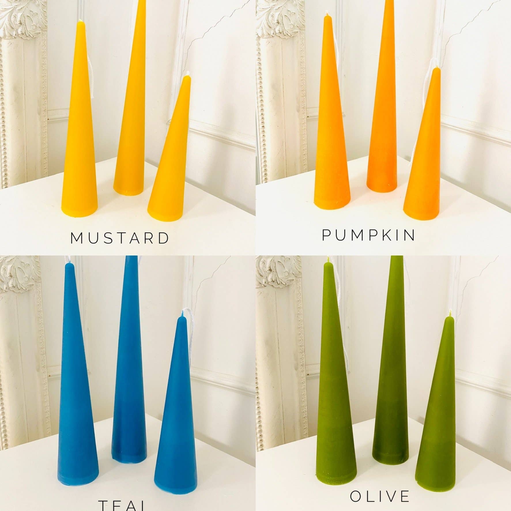 Maple + Love - Wholesale Tapered Candle/Candlestick - Neutrals Slim Cone Taper Beeswax Candle7