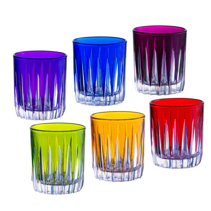 Barski - Wholesale Shot Glass - Shot Liquor Glasses, Assorted Colors, Set of 6 , 2.6 Oz1
