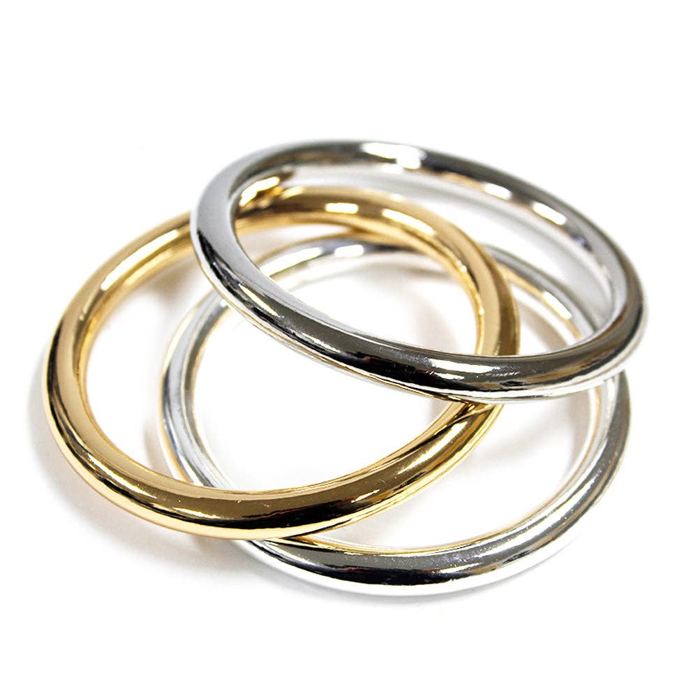 What's Hot - Wholesale Jewelry Set - Set of 3 Gold and Silver Bangle Set0