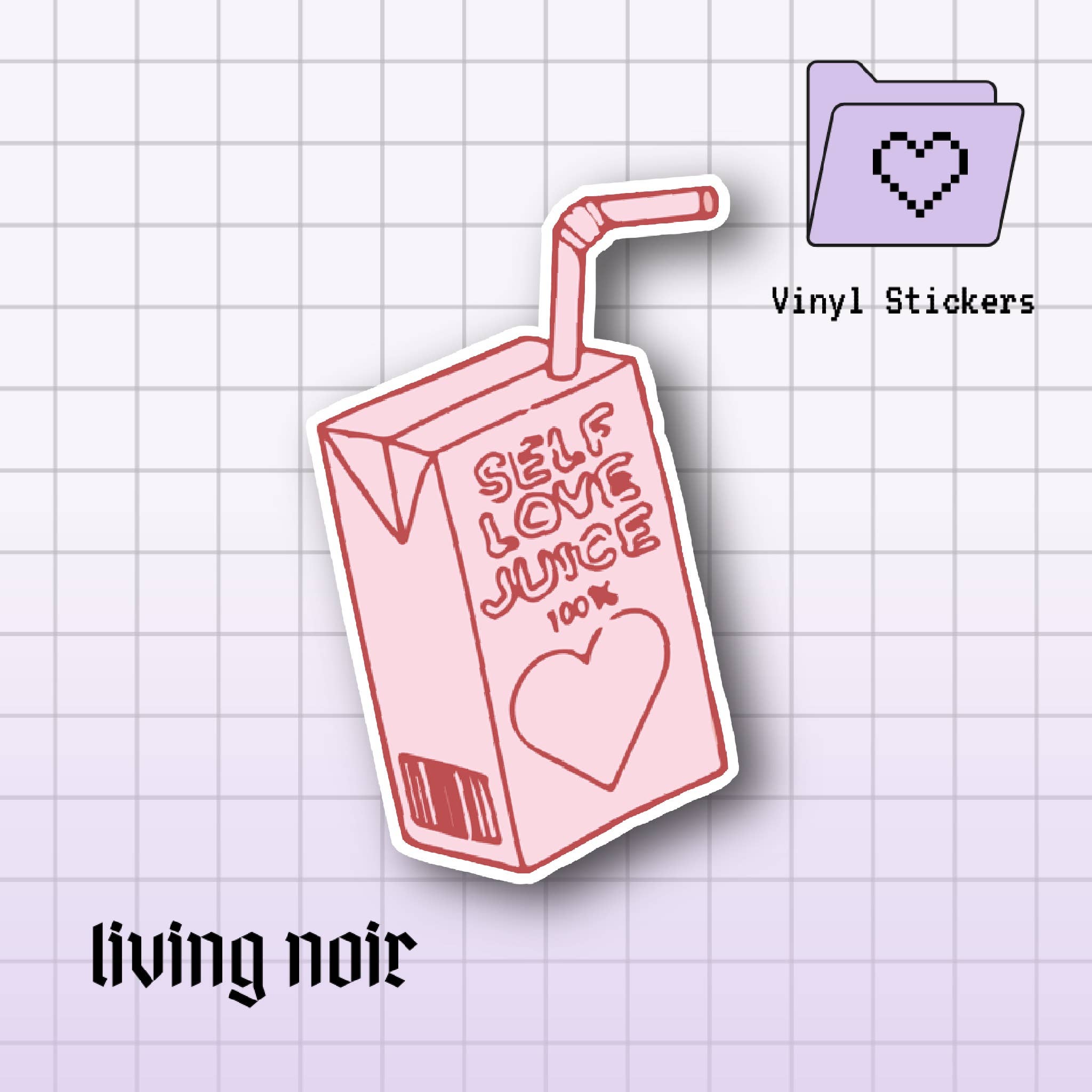 Living Noir - Wholesale Sticker - Self Love Juice Pastel Pink Sticker1