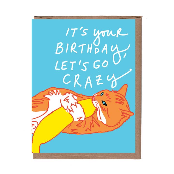 Scratch & Sniff Catnip Birthday Greeting Card for wholesale by La Familia Green