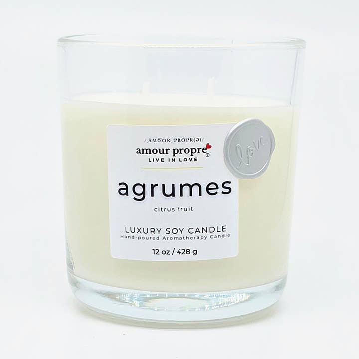 Vela de soja de lujo para aromaterapia vertida a mano de Agrumes para venta al por mayor de Amour Propre