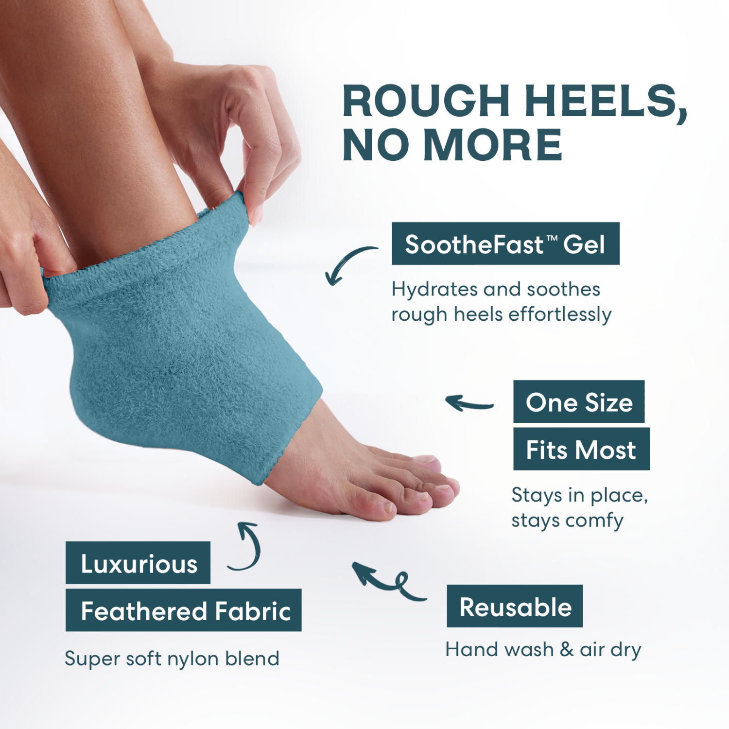 Dr. Frederick's Original - Wholesale Moisturizing Socks - Moisturizing Heel Socks - Fuzzy - 1 Pair - Teal Tranquility6