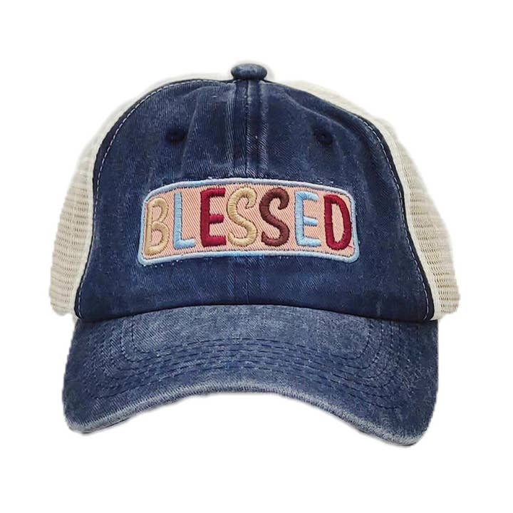 Sensibling Corp. - Wholesale Baseball Cap - Women's - BLESSED Message Mesh Back Baseball Cap4