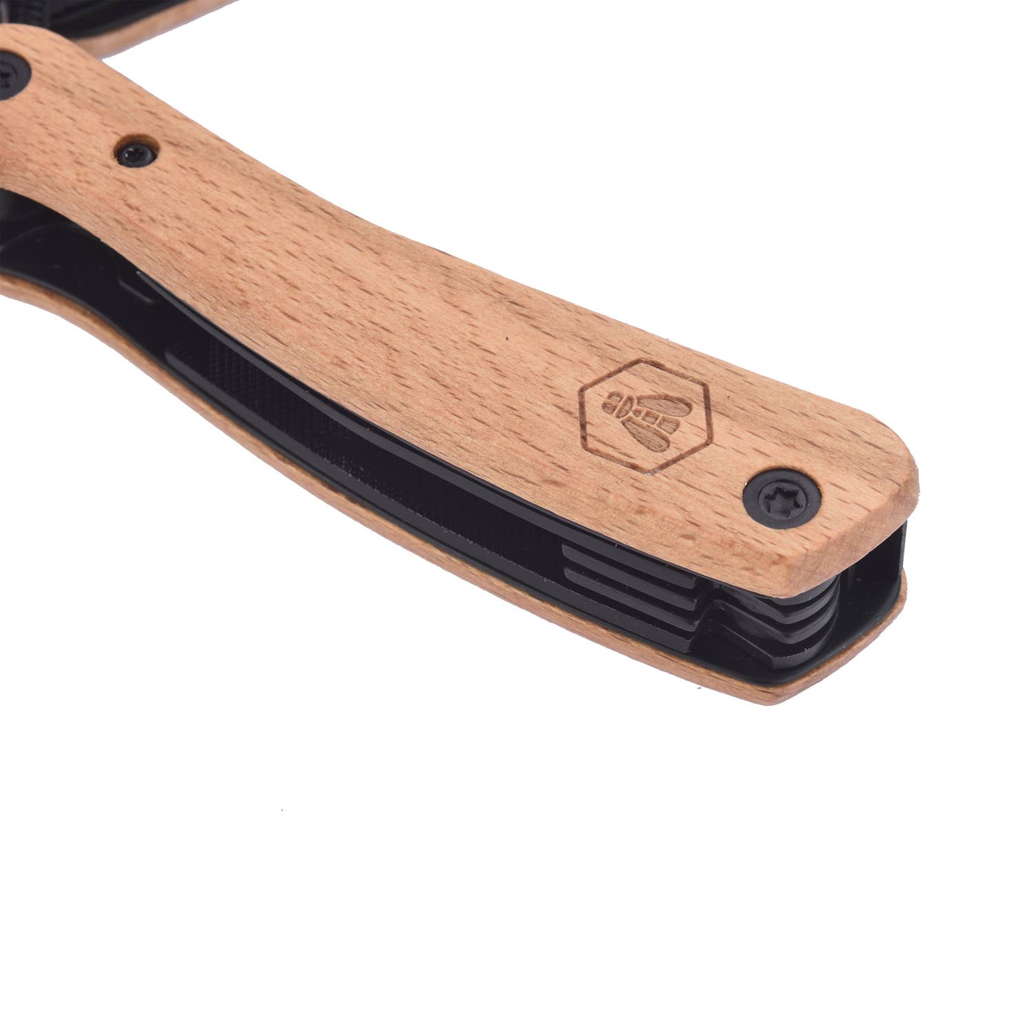 Laguiole – wholesale Handy tool – Laguiole Black Metal Multi-tool Pliers in Beech Wood3